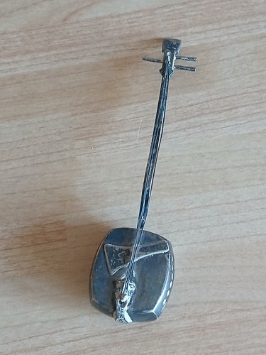 Antique silver shamisen - antique,