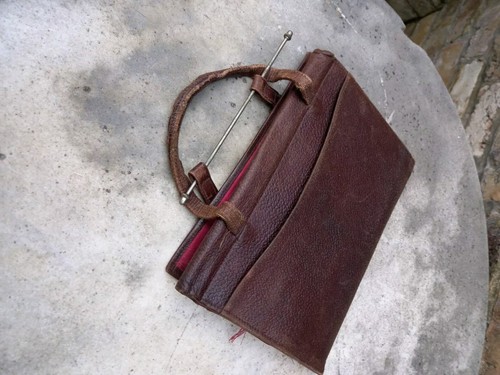 Vintage leather mid century - leather,