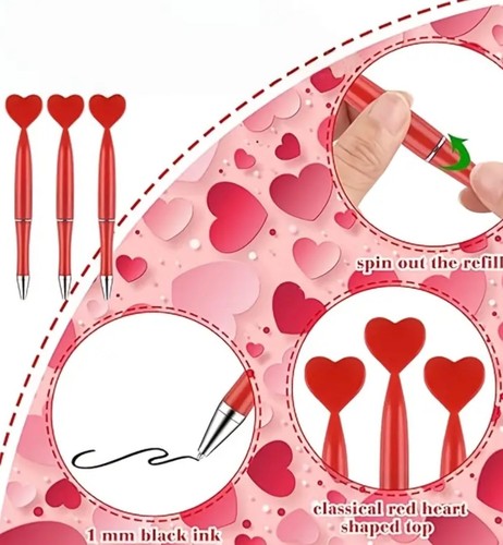 Red heart shaped ballpoint - heart-shaped,