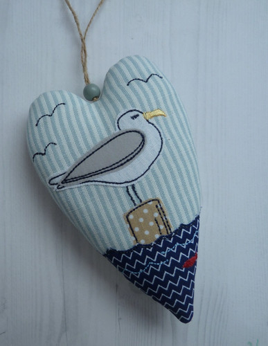 Nautical hanging heart - nautical,