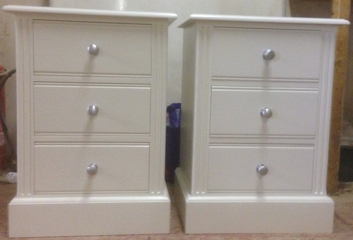Bedsides pair painted 3 - pair, of