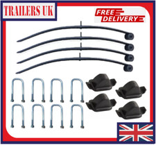 4 x Single Leaf Springs Suits Ifor Williams Trailer C90003 c/w Ubolts & Bumps