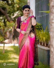 Indian Wedding Saree Soft Lichi Silk Pink with Rich Pallu Jacquard Work & Blouse