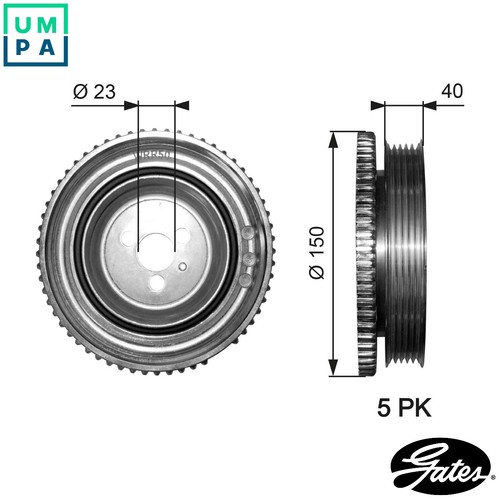 Belt pulley crankshaft - belt,