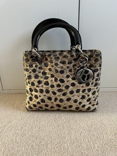 Lady dior leopard canvas