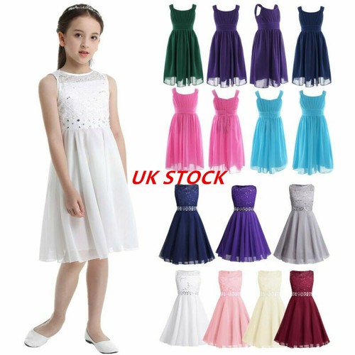 Girls chiffon floral lace - uk,