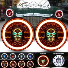 2x 7" inch RGB Skull LED