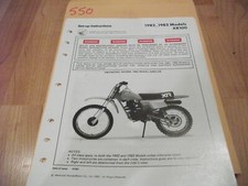 1982 1983 Honda XR100 Dealer Assembly Set Up Instructions Manual