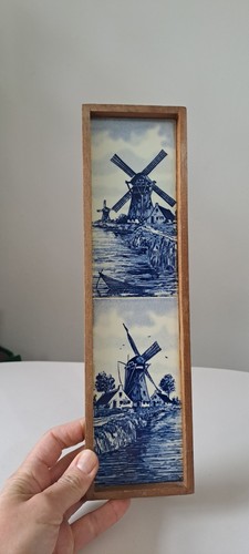 Vintage framed dutch delft - dutch,