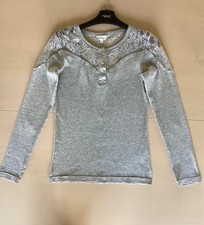 Falmer Heritage Ladies Ribbed Top With Lace Detail Size 8 (L=23.5) Grey