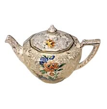 Empire Ivory Ware Teapot Floral & Gold Foliate Pattern Vintage