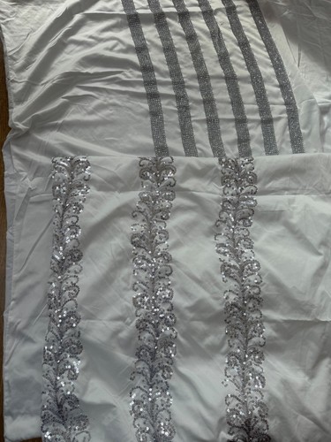 Sequin diamonte white satin - 2,