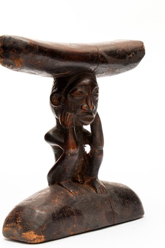 African figural headrest - african,