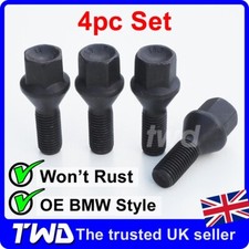 4x BLACK ALLOY WHEEL BOLTS FOR