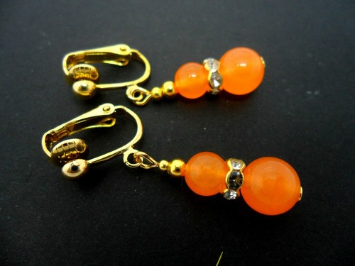 Pair orange jade gold - of,
