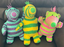 FISHER-PRICE MATTEL 2002 THE FIMBLES Large Fimbo, Florrie and Baby Pom SOFT TOYS