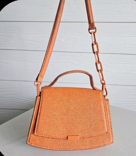 Zara orange faux leather - zara,