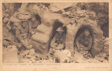 CPA WARS TOMMY AT HOME IN GERMAN DUG OUTS