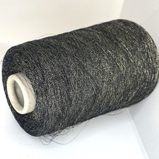 Golden Black METALIC LUREX Yarn on Cone SUPER LACE WEIGHT for Crafts Knitting