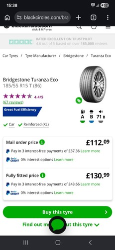 Bridgestone 185 55r15 - 4x, 185/55r15