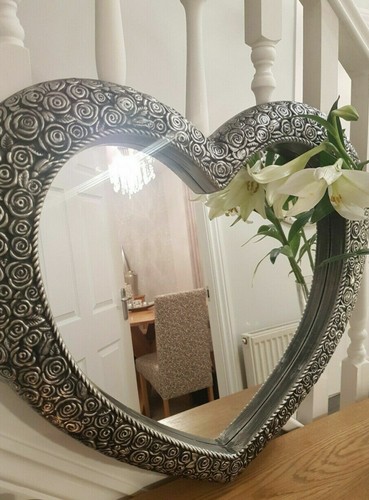 Large heart wall mirror - wall, ornate