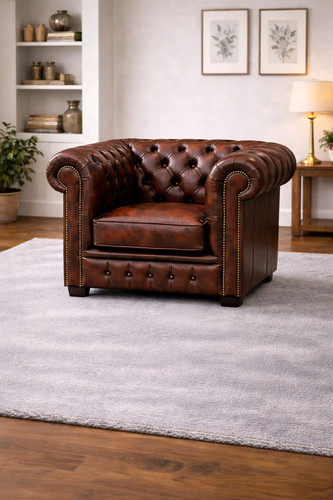 Antique chesterfield armchair - chesterfield,