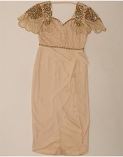 VIRGOS LOUNGE Womens Maxi Sheath Dress UK 14 Medium Beige BV13