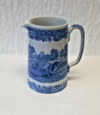 Large Rare Copeland Spode Blue Italian Breakfast Jug or Water Pitcher. V.G.C.
