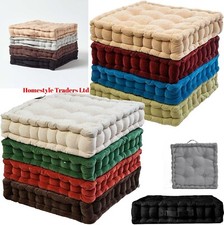 100% Cotton Chunky Booster Cushion Armchair Seat Pad For Garden & Dining Chair