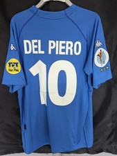 Italy Football Shirt 2000 2001 FOOTBALL EURO 2000 DEL PIERO 10# JUVENTUS LARGE