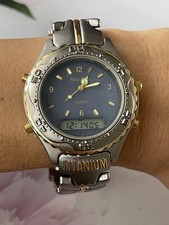 Vintage Philip Persio Titanium Quartz Watch Digital Silver tone Universal 