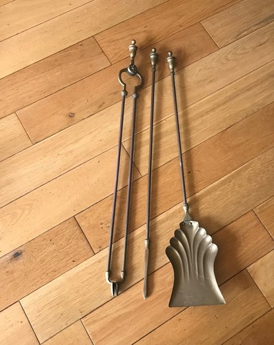 Vintage brass fireplace poker - vintage,