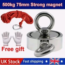 Magnet Fishing Kit Strong Fishing Magnet 500 KG Pulling Force with 10M Rope UK