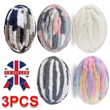 3 X 250g Thick Super Chunky Yarn Bulky Chenille Soft Hand Arm Knitting Wool R