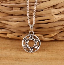 Solid 925 Sterling Silver Small Star of David Pendant Chain Necklace Jewellery