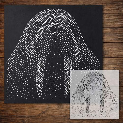 Walrus portrait stipple art - portrait,