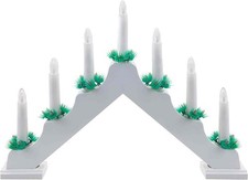 7 LED Wood Candle Bridge White