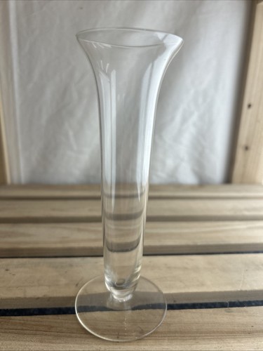 Vintage glass trumpet vase - vintage,