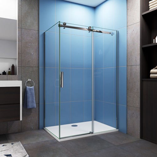 Bathroom frameless sliding - bathroom,