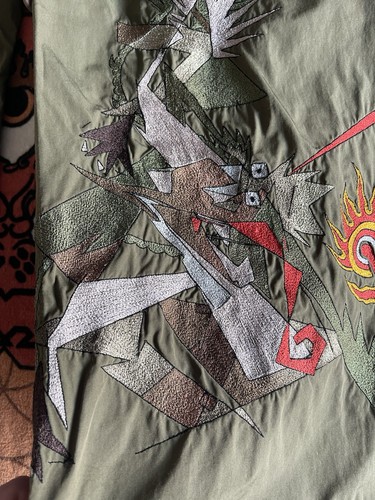 Green maharishi embroidered - green,