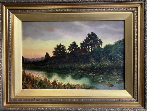 Antique oil painting romantic - oil,