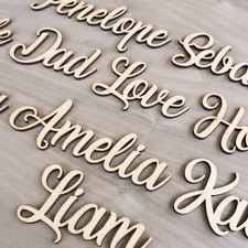 Personalised Script Child's Names & Words Wedding Wooden Names MDF Art Craft L&S