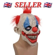 Scary Killer Clown Mask Evil Latex Halloween Joker  Cosplay mask Realistic UK
