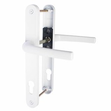 UPVC Door Handle White Avocet Pioneer Plus Sprung Pair Lever 92mm 215mm Fixings