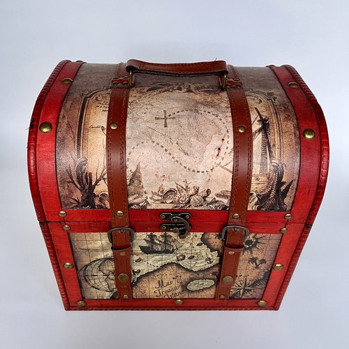 Wooden treasure chest nautical - wooden,
