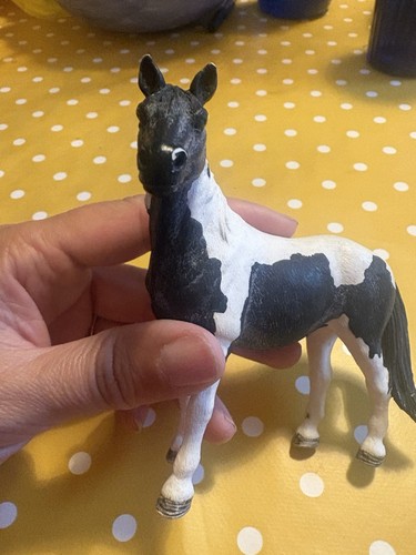 Schleich black white horse - black, &