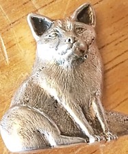 Vintage Pewter fox  Brooch