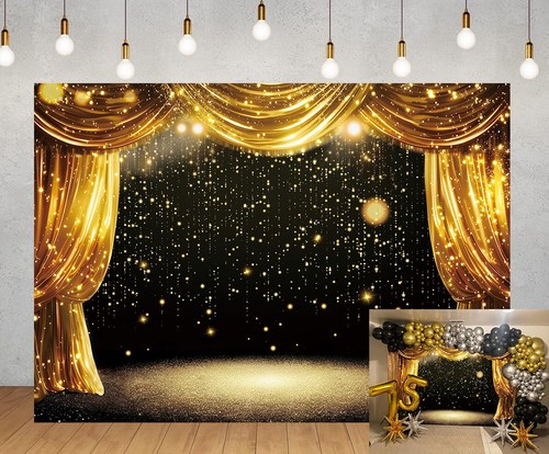 Black gold backdrop - backdrop, curtains