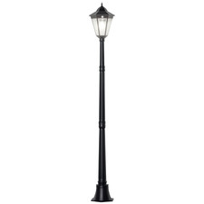 Outsunny Outdoor Solar Powered Lantern Lamp Garden Lamp Post Light Black