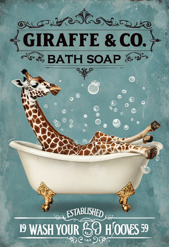 Giraffe bath soap metal - giraffe,